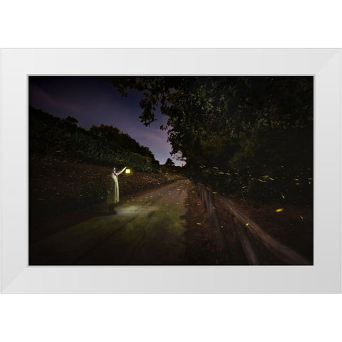 Never Stop Following Your Dreams White Modern Wood Framed Art Print by Doretti, Pamela