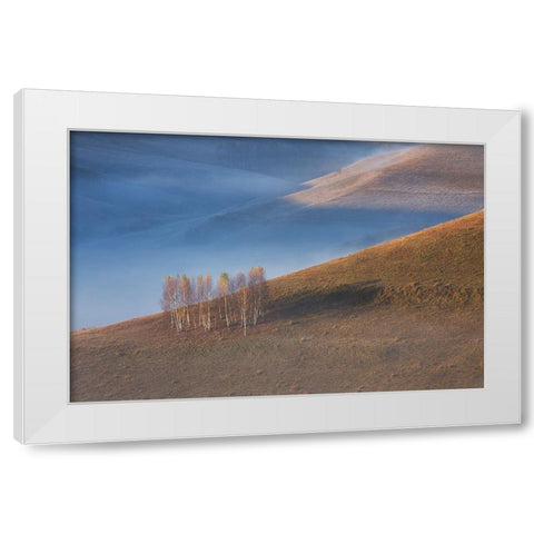 Chromatic Sunrise White Modern Wood Framed Art Print by Ionut Coman, Alexandru