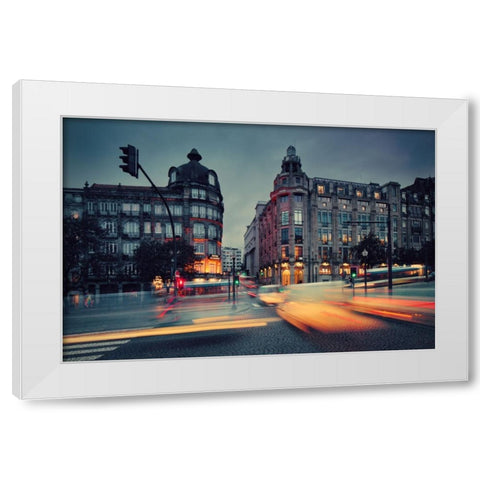 Porto White Modern Wood Framed Art Print by Malkiewicz, Lukasz