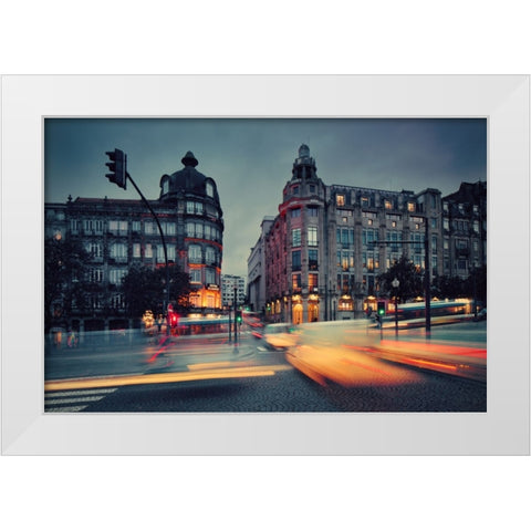 Porto White Modern Wood Framed Art Print by Malkiewicz, Lukasz