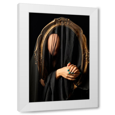 Faceless White Modern Wood Framed Art Print by Shadkhast, Naghmeh