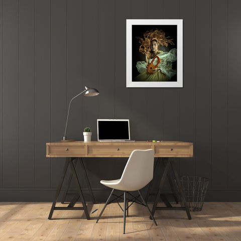 Afrodita I White Modern Wood Framed Art Print by Calderon, Francis