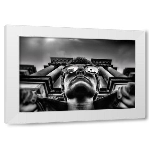 Untitled White Modern Wood Framed Art Print by Hermann, Steve
