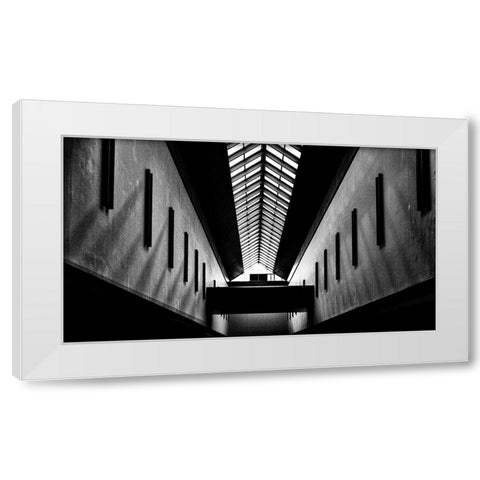 Triangles White Modern Wood Framed Art Print by Wong, Martin