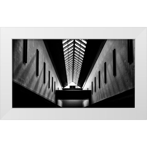 Triangles White Modern Wood Framed Art Print by Wong, Martin