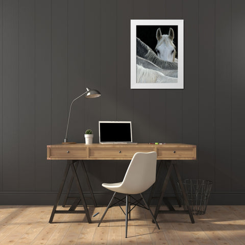 Look White Modern Wood Framed Art Print by Malovrh, Milan