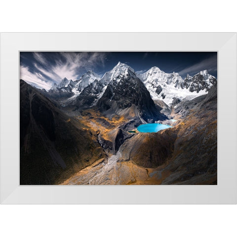 Blue Lagoon White Modern Wood Framed Art Print by Nienartowicz, Karol