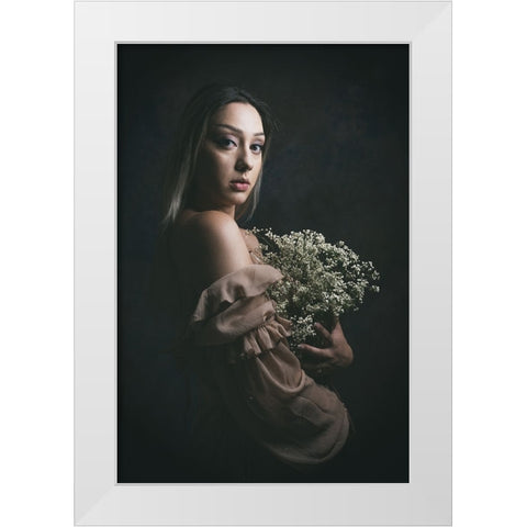 Blumenmacdchen White Modern Wood Framed Art Print by Kurz, Christian