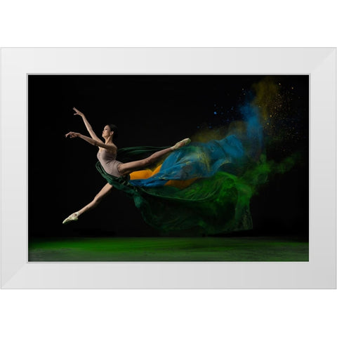The Ballerina White Modern Wood Framed Art Print by Aditya, Rawisyah