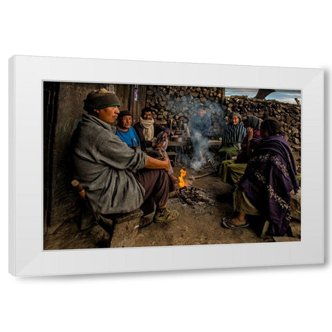 Rice Wine Bar White Modern Wood Framed Art Print by Golani, Aharon