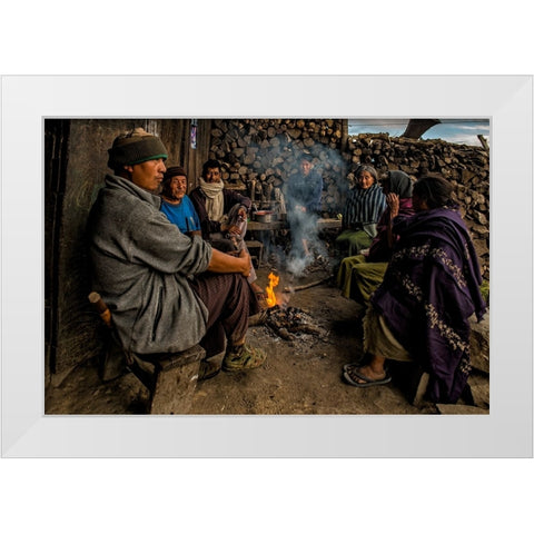Rice Wine Bar White Modern Wood Framed Art Print by Golani, Aharon