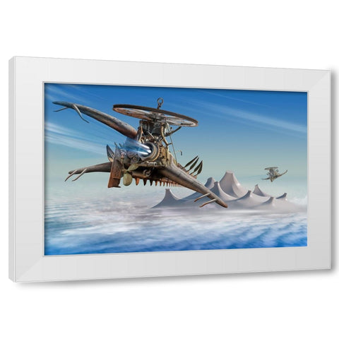 Air Pursuit White Modern Wood Framed Art Print by Penchev, Radoslav