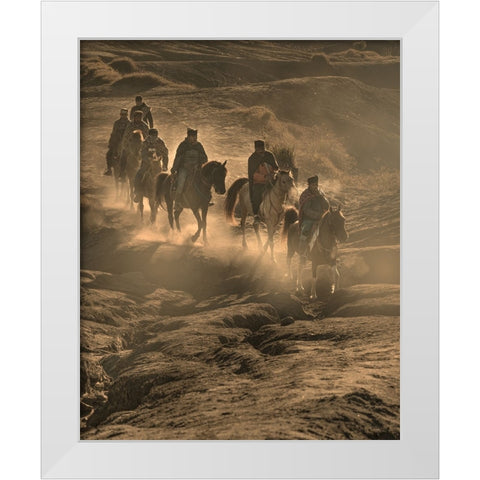Wanderer White Modern Wood Framed Art Print by Mikael, Fira