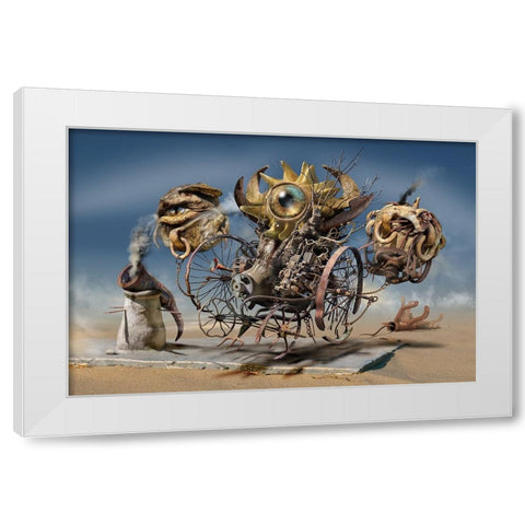 Beyond The Barrier Of Time White Modern Wood Framed Art Print by Penchev, Radoslav