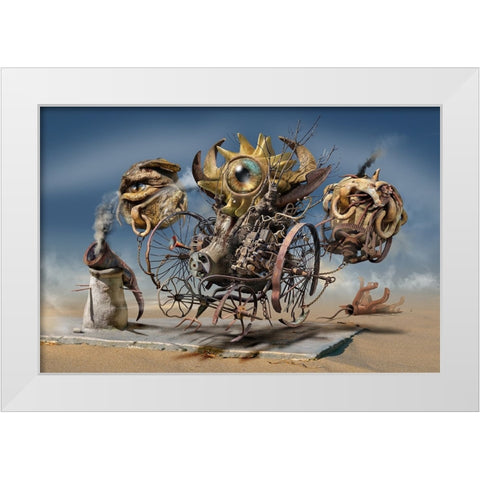 Beyond The Barrier Of Time White Modern Wood Framed Art Print by Penchev, Radoslav