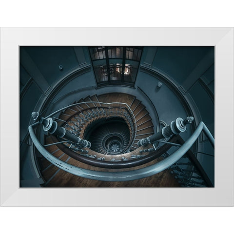 Swirl White Modern Wood Framed Art Print by Derangowski, Lukasz