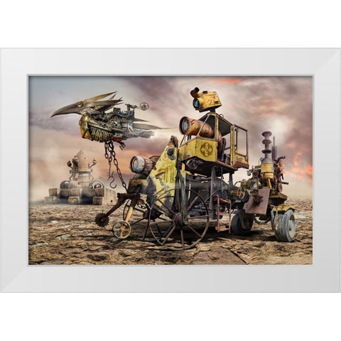 Exploring Misty Valley White Modern Wood Framed Art Print by Penchev, Radoslav