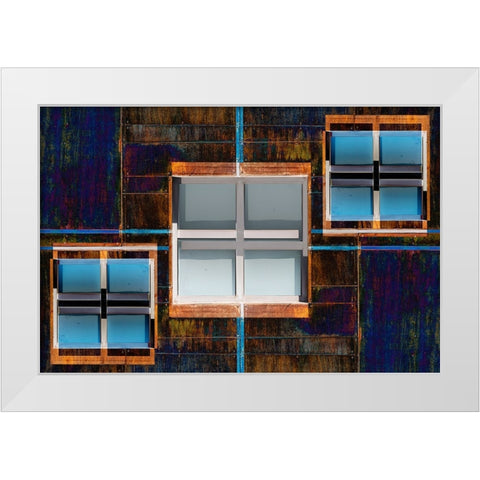 Windows Composition 6 White Modern Wood Framed Art Print by Domont, Jois