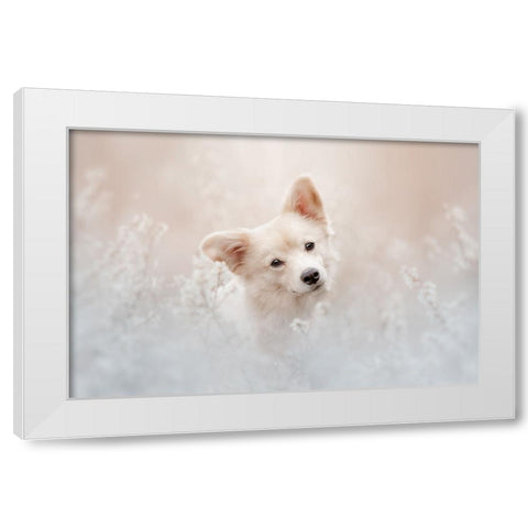 Beige Camouflage White Modern Wood Framed Art Print by Shandor, Ve