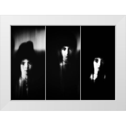 Sisters White Modern Wood Framed Art Print by Droste, Holger