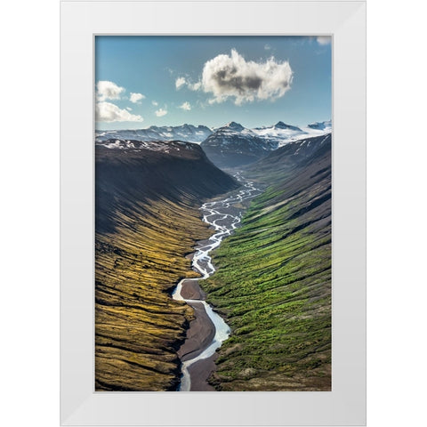 Two Worlds - Ice..Land White Modern Wood Framed Art Print by Swiercz, Jacek