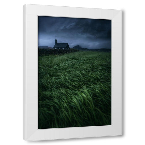 Lonely in the storm White Modern Wood Framed Art Print by Daut, Remo