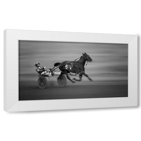 Racing White Modern Wood Framed Art Print by Aamp Wei, Shi