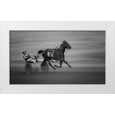 Racing White Modern Wood Framed Art Print by Aamp Wei, Shi