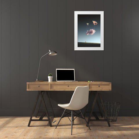 Silent World White Modern Wood Framed Art Print by CVV