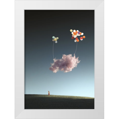 Silent World White Modern Wood Framed Art Print by CVV