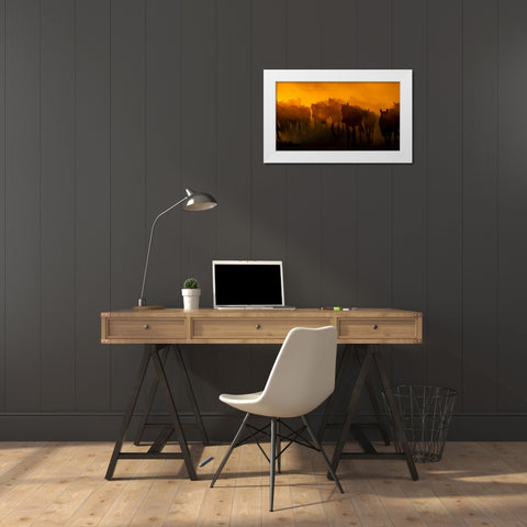 Untitled White Modern Wood Framed Art Print by Bilgin, Zuhdu