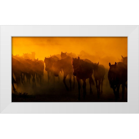 Untitled White Modern Wood Framed Art Print by Bilgin, Zuhdu