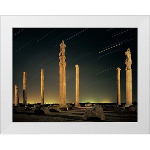 Civilization destroyed White Modern Wood Framed Art Print by Arabzadeh, Abbas