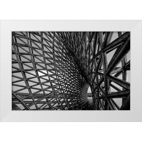 Steel structure building 6 White Modern Wood Framed Art Print by Konglingming
