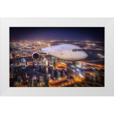 Nightflight White Modern Wood Framed Art Print by Egger, Marcel