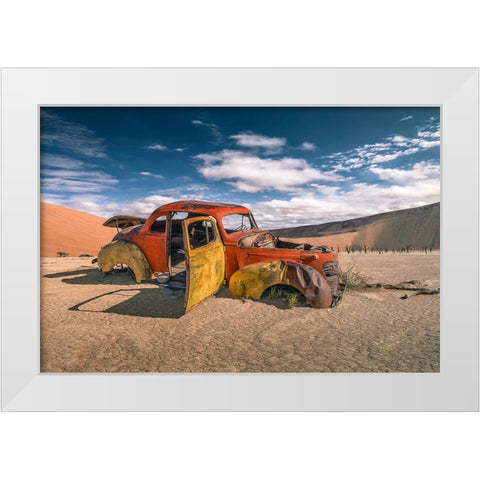Desertcar White Modern Wood Framed Art Print by Egger, Marcel