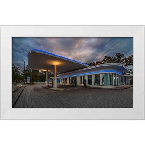 Gas Station White Modern Wood Framed Art Print by Gunther, Hans