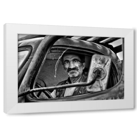 DrIVer White Modern Wood Framed Art Print by Garik