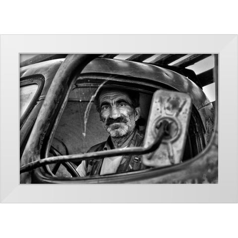 DrIVer White Modern Wood Framed Art Print by Garik