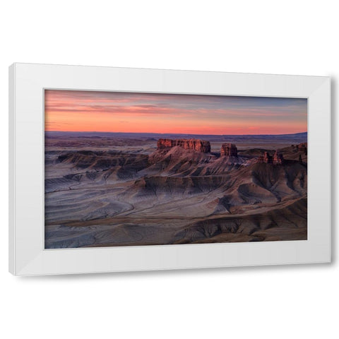 Morning Of Wild Land White Modern Wood Framed Art Print by Jin, Jie