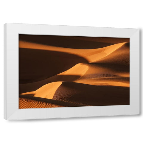 The Sand Dune Ladder White Modern Wood Framed Art Print by Qiu, Jenny