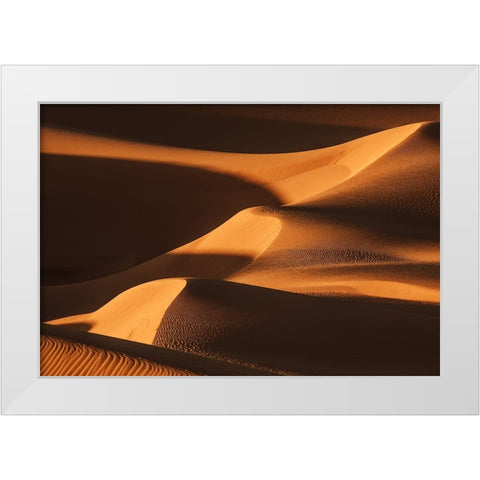 The Sand Dune Ladder White Modern Wood Framed Art Print by Qiu, Jenny