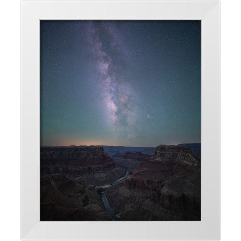 Grand Canyon and Milky Way White Modern Wood Framed Art Print by Wei, Willa