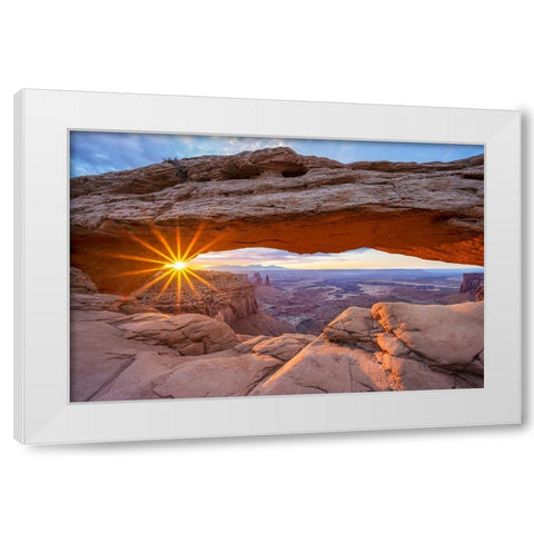 Sunrise at Mesa Arch - Canyonland National Park White Modern Wood Framed Art Print by Uthaiah, Dheeraj