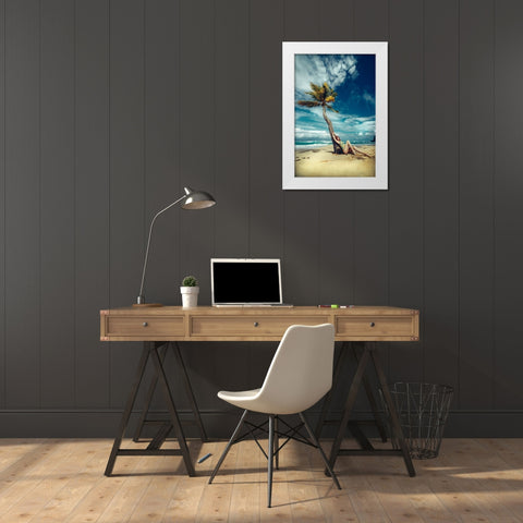 All I need is a palm tree and a cool breeze White Modern Wood Framed Art Print by Bolgov (Axe), Ruslan