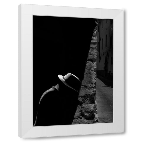 Hat White Modern Wood Framed Art Print by Domenichi, Luca