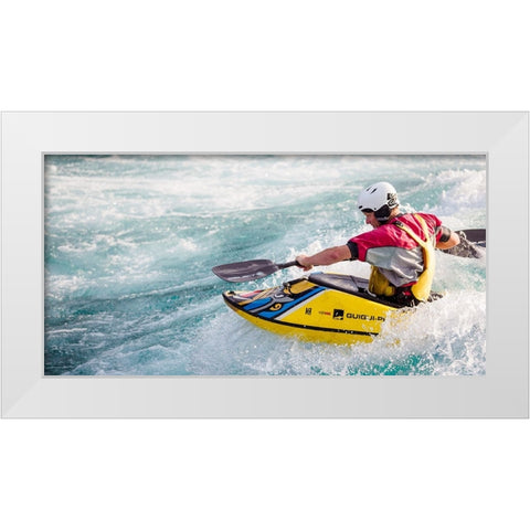 Action In Water White Modern Wood Framed Art Print by Grop, Serge