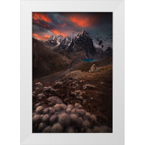 Huayhuash Evening White Modern Wood Framed Art Print by Nienartowicz, Karol