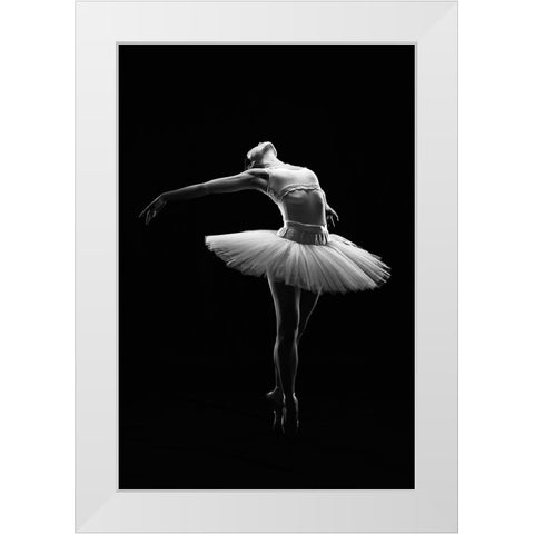 Ballet in the dark White Modern Wood Framed Art Print by Suntiniwat, Pattanawit
