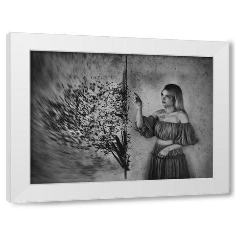 Broken Pieces White Modern Wood Framed Art Print by Ulfig Arps, Sandra